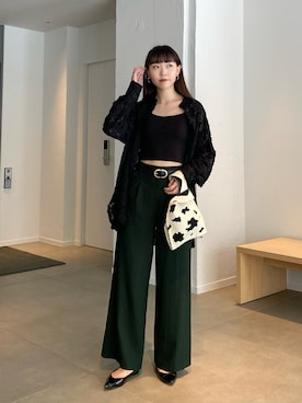 「秋先取りコーデ」｜「アイテム（ハンドバッグ）」を使った、Kannaさん（レディース・165cm）の夏コーディネート