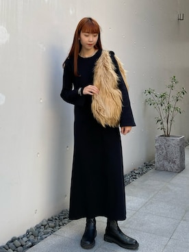 「シャギー」｜「アイテム（ワンピース/ドレス）」を使った、Kannaさん（レディース・165cm）の秋コーディネート