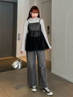 「アイテム（キャミソール）」を使った、Kannaさん（レディース・165cm）の冬コーディネート