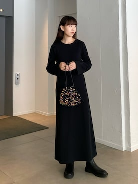 「スパンコール」｜「アイテム（ワンピース）」を使った、Kannaさん（レディース・165cm）の秋コーディネート
