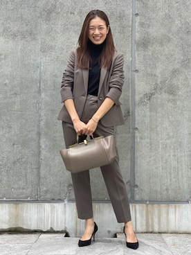 「アイテム（スーツジャケット）」を使った、27moemiさん（レディース・158cm）の秋コーディネート