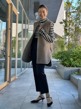 「タートルネック」｜「アイテム（フォーマルスーツ/小物）」を使った、27moemiさん（レディース・158cm）の秋コーディネート