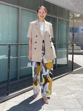 「INED CLARO（イネドクラロ）のアイテム（テーラードジャケット）」を使った、27moemiさん（レディース・158cm）の春コーディネート