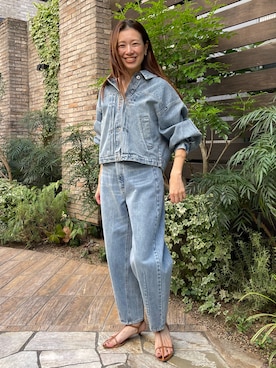 「初秋コーデ」｜「アイテム（デニムジャケット）」を使った、27moemiさん（レディース・158cm）の秋コーディネート