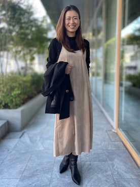 「INED CLARO（イネドクラロ）のアイテム（テーラードジャケット）」を使った、27moemiさん（レディース・158cm）の秋コーディネート