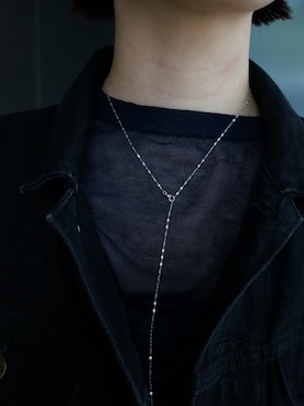 「TEN.（テン）のSILVER925 グレースネックレス ギフト（ネックレス、シルバー系）」を使った、moneさん（レディース・152cm）の秋コーディネート