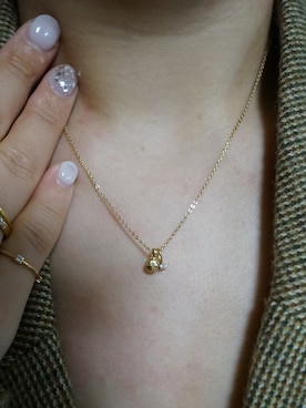 「TEN.（テン）の【ZOZO限定】18KGP バロックネックレス ギフト（ネックレス、ゴールド系）」を使った、moneさん（レディース・152cm）の秋コーディネート