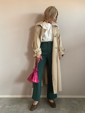 「40代ファッション」｜「アイテム（トレンチコート）」を使った、hadameguuuさん（レディース・162cm）の春コーディネート