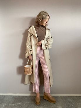 「ごきげんウィーク」｜「アイテム（トレンチコート）」を使った、hadameguuuさん（レディース・162cm）の春コーディネート