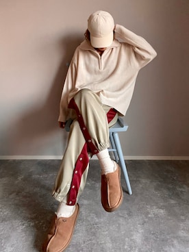「アイテム（スリッポン）」を使った、hadameguuuさん（レディース・162cm・40代）の秋コーディネート