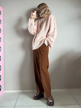 「アイテム（ニット/セーター）」を使った、hadameguuuさん（レディース・162cm・40代）の秋コーディネート