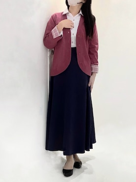 「アイテム（ビジネスシャツ）」を使った、BRICK HOUSE シャツ工房 市川コルトンプラザ店さん（レディース・160cm）の冬コーディネート