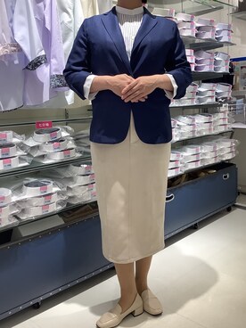 「BRICK HOUSE by TOKYO SHIRT」｜「アイテム（ジャケット/アウター）」を使った、BRICK HOUSE シャツ工房 市川コルトンプラザ店さん（レディース・160cm）の春コーディネート