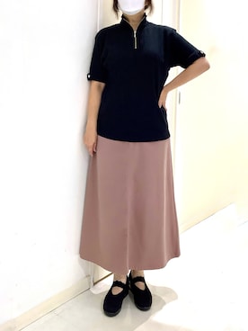 「アイテム（ポロシャツ）」を使った、BRICK HOUSE シャツ工房 市川コルトンプラザ店さん（レディース・162cm）の夏コーディネート