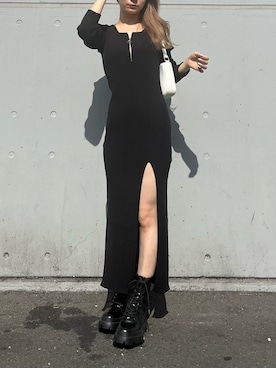 「アイテム（ブーツ）」を使った、高橋桃さん（レディース・152cm）の夏コーディネート