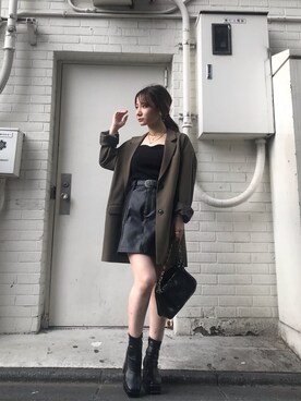 スカートを使った レザーパンツ のレディース人気ファッションコーディネート Wear