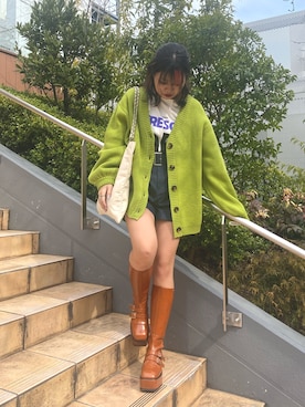 「キュロット」｜「アイテム（ブラウン系）」を使った、MIUさん（レディース・158cm）の春コーディネート