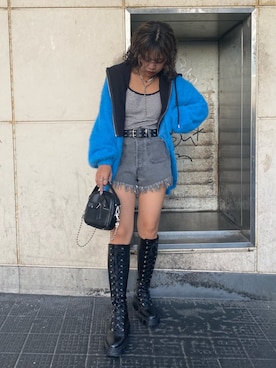「ショーパン」｜「アイテム（アクセサリー）」を使った、MIUさん（レディース・158cm）の秋コーディネート