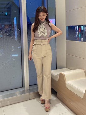 「アイテム（サンダル、その他）」を使った、髙橋広果さん（レディース・162cm）の夏コーディネート