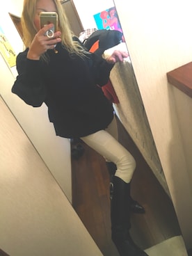 「EGOIST（エゴイスト）のアイテム（ブーツ）」を使った、573さん（レディース・157cm）の冬コーディネート