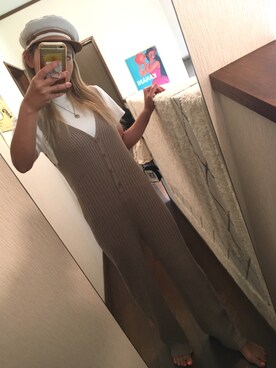 「BRIXTON（ブリクストン）のアイテム」を使った、573さん（レディース・157cm）の夏コーディネート