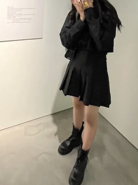 「韓国好きな人と繋がりたい」｜「アイテム（ブーツ）」を使った、🐈‍⬛さん（レディース・158cm）の秋コーディネート