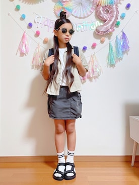 「アイテム（サングラス）」を使った、yreyre ☾⋆ ̊さん（キッズ・129cm）の夏コーディネート