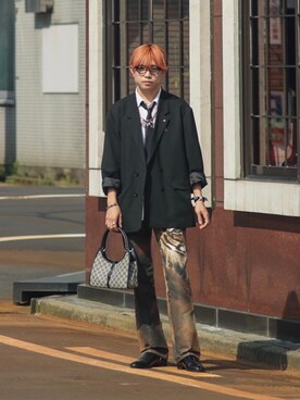 ドレスシューズを使った 派手髪 のメンズ人気ファッションコーディネート Wear