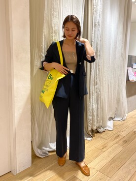 「SHENERY（シーナリー）のアイテム（ノーカラージャケット）」を使った、SUZUKI_169cmさん（レディース・169cm）の冬コーディネート