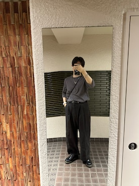 「グレーxブラック」｜REINさん（メンズ・174cm）の夏コーディネート