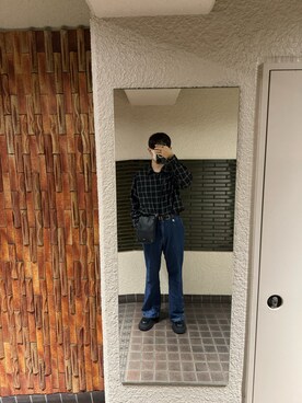 「LiNoH（リノー）のアイテム（ブーツ）」を使った、REINさん（メンズ・174cm）の秋コーディネート