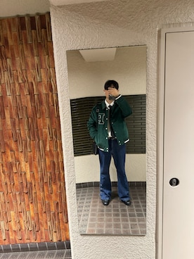 「ZARA（ザラ）のアイテム（スタジャン）」を使った、REINさん（メンズ・174cm）の秋コーディネート