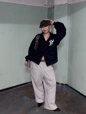 「アイテム（ハンチング/ベレー帽）」を使った、meiさん（レディース・158cm）の秋コーディネート