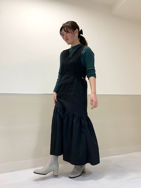 「白ブーツ」｜✨HIMIKO　神戸阪急店✨さん（レディース・154cm）の冬コーディネート
