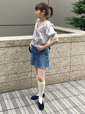 「SVEC（シュベック）のアイテム（その他シューズ）」を使った、とまとさん（レディース・154cm）の夏コーディネート