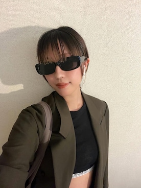 「サングラススタイル」｜夏目きぬ。さん（レディース・160cm）の夏コーディネート