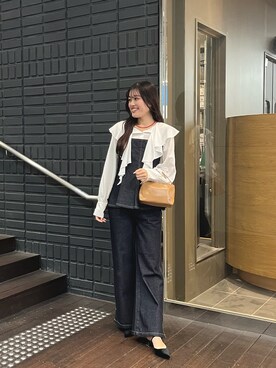 「mystic（ミスティック）のアイテム（デニムパンツ）」を使った、yunaonoさん（レディース・163cm）の冬コーディネート