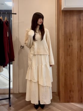 「LOWRYS FARM（ローリーズファーム）のアイテム（トートバッグ）」を使った、アヤカさん（レディース・164cm）の秋コーディネート