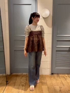 「アイテム（Tシャツ/カットソー、その他）」を使った、アヤカさん（レディース・164cm）の夏コーディネート