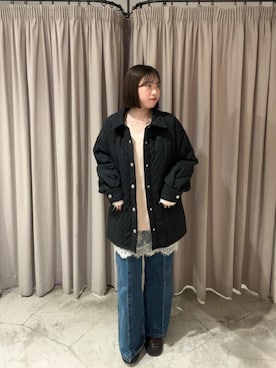 「アイテム（その他アウター）」を使った、amiiiogwさん（レディース・156cm・20代）の冬コーディネート