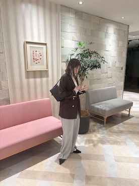 「アイテム（テーラードジャケット）」を使った、amiiiogwさん（レディース・156cm）の冬コーディネート