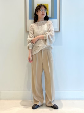 「B:MING by BEAMS（ビーミングバイビームス）のアイテム（ニット/セーター）」を使った、SUZUさん（レディース・165cm）の夏コーディネート