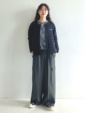 「mont-bell（モンベル）のアイテム（ダウンジャケット/コート）」を使った、SUZUさん（レディース・165cm）の秋コーディネート