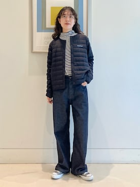 「アイテム（ダウンジャケット/コート）」を使った、SUZUさん（レディース・165cm）の秋コーディネート