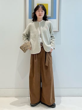 「アイテム（ノーカラージャケット）」を使った、SUZUさん（レディース・165cm）の秋コーディネート