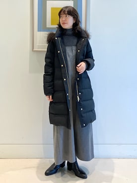 「アイテム（ジャンパースカート）」を使った、SUZUさん（レディース・165cm）の秋コーディネート