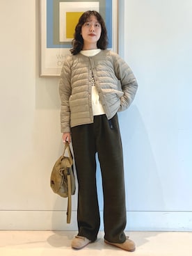 「アイテム（ダウンジャケット/コート）」を使った、SUZUさん（レディース・165cm）の秋コーディネート
