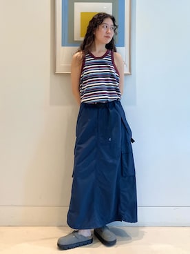 「Gramicci（グラミチ）のアイテム」を使った、SUZUさん（レディース・165cm）の春コーディネート