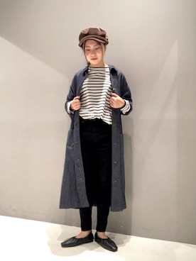 「ショップコート」｜「アイテム（ステンカラーコート）」を使った、りさ！さん（レディース・155cm）の秋コーディネート