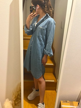 「PUMA」｜「アイテム（シャツワンピース）」を使った、kana♡さん（レディース・165cm）の秋コーディネート